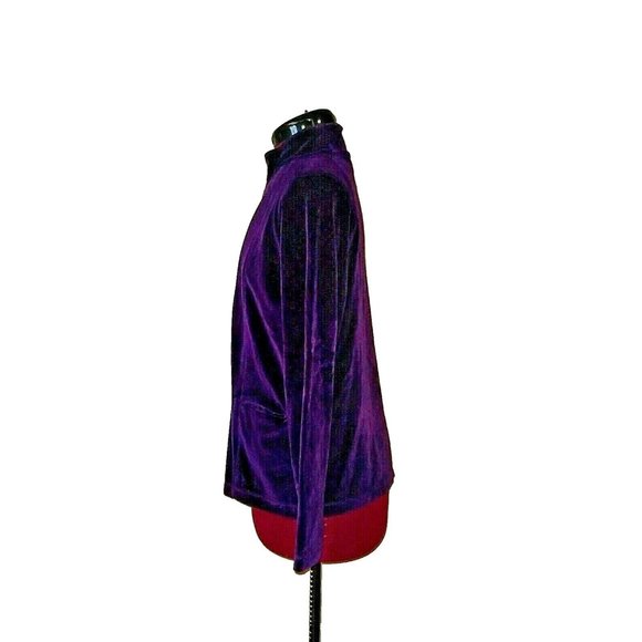 Rafaella Petites Sweater Jacket Size Small Purple  Full Zip Pockets Mock… - Picture 9 of 10